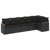 vidaXL Patio Sofa Set 6-personers Black