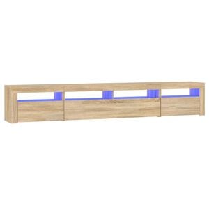 vidaXL tv-skab med LED-lys 240x35x40 cm sonoma-eg