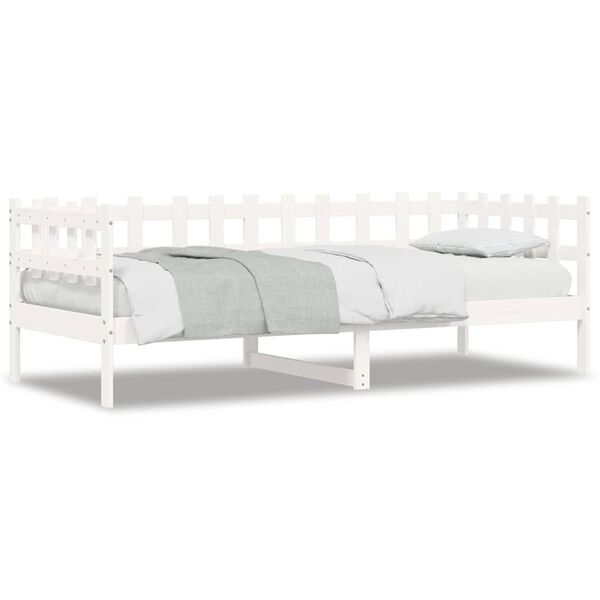 vidaXL daybed uden madras 90x200 cm massivt fyrretr&aelig; hvid