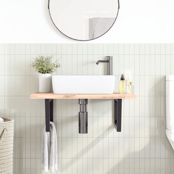 vidaXL hyldebeslag til h&aring;ndvask 2 stk. trapez st&aring;l sort