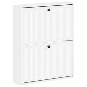 vidaXL V&aelig;gmonteret Skoskab EDE 71 x 17 x 86 cm Konstrueret tr&aelig; Hvid