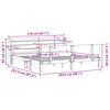vidaXL sengeramme med sengegavl 200x200 cm massivt fyrretr&aelig;
