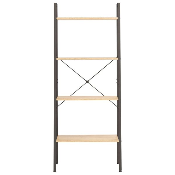 vidaXL stigereol med 4 hylder 56x35x140 cm lysebrun og sort