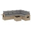 vidaXL sofas&aelig;t til haven 7 dele med hynder polyrattan beige