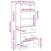 vidaXL Highboard med skuffe Sort eg 69,5 x 34 x 180 cm Konstrueret tr&aelig;