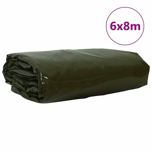 vidaXL Tarpaulin 650g / m² Oliven grøn 6 x 8 m Lærred med PVC-belægning
