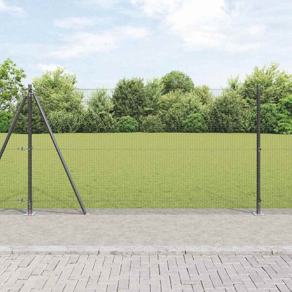 vidaXL Hegnsp&aelig;l Gr&aring; 50 x 1,2 m (16 x 16 mm net) St&aring;l og PVC