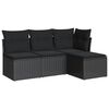 vidaXL sofas&aelig;t til haven 4 dele med hynder polyrattan sort