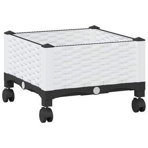 vidaXL Havekrukke med hjul Hvid 40 x 40 x 33 cm PP