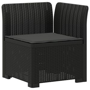 vidaXL 1-personers Havem&oslash;belsofa med Pude Rattan Look PP Antracit