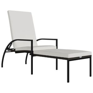 vidaXL liggestol med fodskammel polyrattan brun