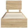 vidaXL Sengestel med hovedg&aelig;rde Sonoma eg 90 x 200 cm Konstrueret tr&aelig;