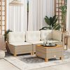 vidaXL 3-personers havesofa med hynder polyrattan beige