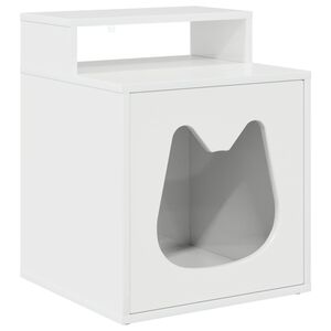 vidaXL Kat Hus Gloss Hvid 42,5 x 40 x 53,5 cm Konstrueret tr&aelig;