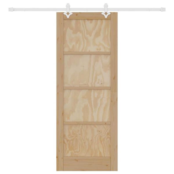 vidaXL Skydedør Brun 78 x 202 cm Massiv fyrretræ