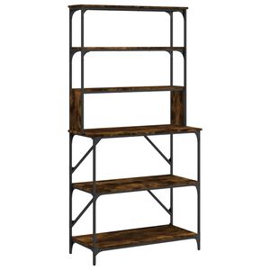 vidaXL k&oslash;kkenreol 6 hylder 90x40x180 cm konstrueret tr&aelig; r&oslash;get egetr&aelig;