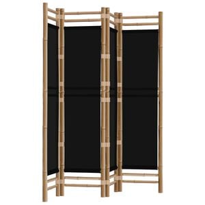 vidaXL 4-panels rumdeler 160 cm foldbar bambus og kanvas