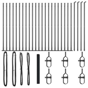 vidaXL Hegnsp&aelig;l Gr&aring; 50 x 1,4 m (12 x 12 mm net) St&aring;l og PVC