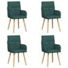 vidaXL Spisestole 4 stk. Stof M&oslash;rkegr&oslash;n 60 x 56 x 96 cm