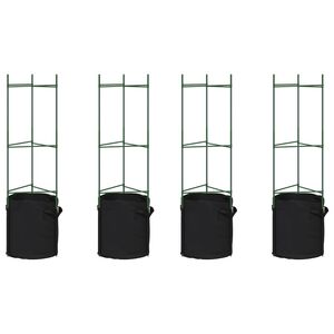 vidaXL espalierer med planteposer 4 stk. 116 cm st&aring;l og PP