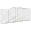 vidaXL buede gabionkurve 25 stk. 400x50x160/180 cm galvaniseret jern