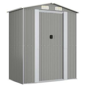vidaXL haveskur 192x108x223 cm galvaniseret st&aring;l lysegr&aring;