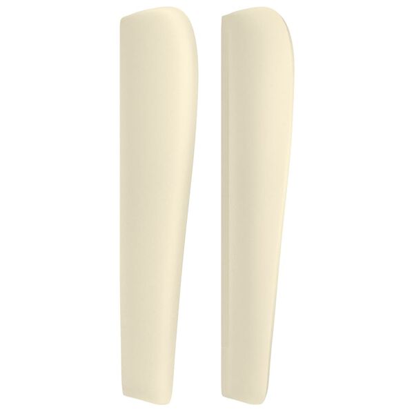 vidaXL sengegavl med kanter 93x23x118/128 cm kunstl&aelig;der cremefarvet