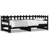 vidaXL daybed med udtr&aelig;k 2x(80x200) cm massivt fyrretr&aelig; sort