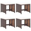 vidaXL haveskamler 4 stk. med hynder polyrattan brun