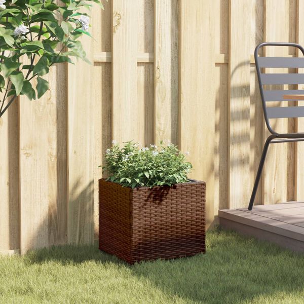 vidaXL plantekasse 36x30x32 cm polyrattan brun