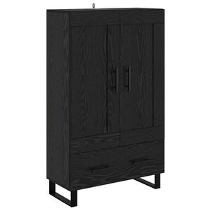 vidaXL Highboard med skuffe Sort eg 69,5 x 31 x 115 cm Konstrueret tr&aelig;