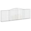 vidaXL buede gabionkurve 7 stk. 400x30x120/140 cm galvaniseret jern