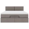 vidaXL Ottoman seng med madras & LEDs Taupe 140x190 cm Stof