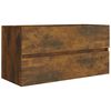 vidaXL badev&aelig;relsesskab 90x38,5x45 cm konstrueret tr&aelig; r&oslash;get egetr&aelig;