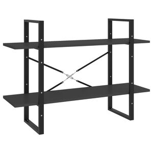 vidaXL bogreol med 2 hylder 100x30x70 cm konstrueret tr&aelig; gr&aring;