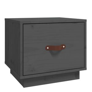 vidaXL sengebord 40x34x35 cm massivt fyrretr&aelig; gr&aring;