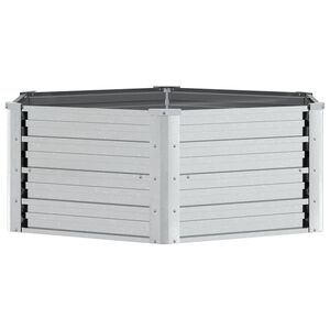 vidaXL h&oslash;jbed 129x45 cm galvaniseret st&aring;l s&oslash;lvfarvet