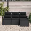 vidaXL Sofa Sæt med pude 4 pcs Sort polyrattan
