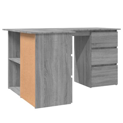 vidaXL skrivebord 145x100x76 cm konstrueret træ grå sonoma-eg