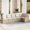 vidaXL Havesofa S&aelig;t med pude 6 pcs Beige Poly rattan
