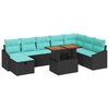 vidaXL Havesofa S&aelig;t 9 stk. Sort polyrattan