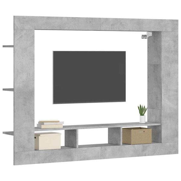 vidaXL tv-m&oslash;bel 152x22x113 cm konstrueret tr&aelig; betongr&aring;