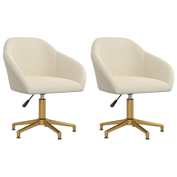 vidaXL drejelige spisebordsstole 2 stk. fl&oslash;jl cremefarvet
