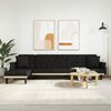 vidaXL L-formet sovesofa 271x140x70 cm velour sort