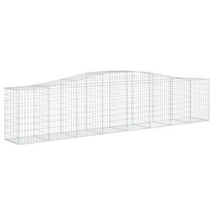 vidaXL buet gabionkurv 400x50x80/100 cm galvaniseret jern