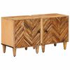 vidaXL Sengebord 2 pcs Brun 40 x 33,5 x 46 cm Massivt mangotr&aelig;