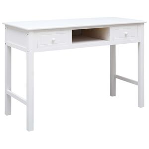 vidaXL skrivebord 110 x 45 x 76 cm tr&aelig; hvid