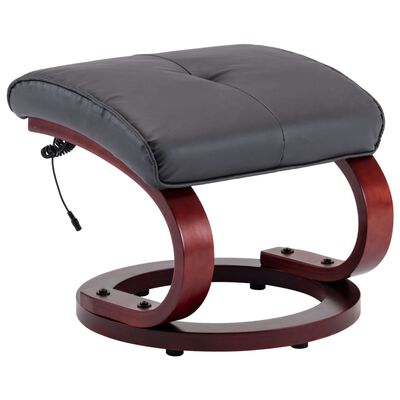 vidaXL massagelænestol med fodskammel grå kunstlæder