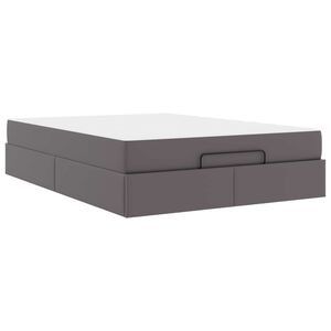 vidaXL Sengeramme med madras med madras 2 pcs Gr&aring; PVC