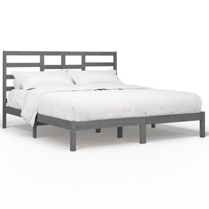 vidaXL sengeramme 200x200 cm massivt tr&aelig; gr&aring;